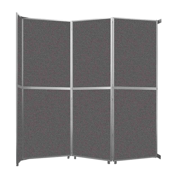 Operable Wall Folding Room Divider 11'9" x 12'3" Charcoal Gray Fabric